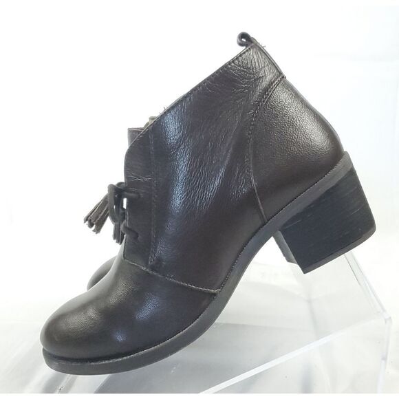 Hush Puppies Brown Leather low Heeled ankle Boots w laces sz 8 - Picture 3 of 8